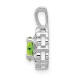 Sterling Silver Rhodium-plated Peridot & Diam. Pendant - Image 2