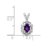 Sterling Silver Rhodium-plated Amethyst & Diam. Pendant - Image 3