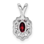 Sterling Silver Rhodium-plated Garnet & Diam. Pendant - Image 3