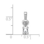 Sterling Silver Rhodium-plated White Topaz & Diam. Pendant - Image 3