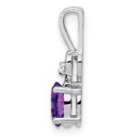 Sterling Silver Rhodium-plated Amethyst & Diam. Pendant - Image 2