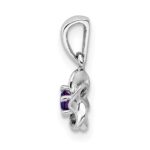 Sterling Silver Rhodium-plated Floral Amethyst Pendant - Image 2