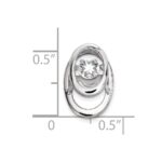 Sterling Silver Rhodium CZ Birthstone Vibrant Chain Slide - Image 3