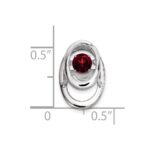 Sterling Silver Rhodium Garnet Birthstone Vibrant Chain Slide - Image 3