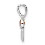 Sterling Silver Rhodium-plated Polished Citrine Heart Pendant - Image 2