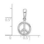 De-Ani Sterling Silver Rhodium-Plated Polished Peace Symbol Pendant - Image 4