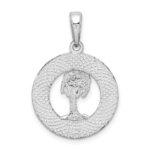 De-Ani Sterling Silver Rhodium-Plated Hilton Head with Palm Tree Round Pendant - Image 3