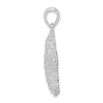 De-Ani Sterling Silver Rhodium-Plated Polished and Textured Starfish Pendant - Image 2
