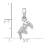 De-Ani Sterling Silver Rhodium-plated Polished 3D Toucan Bird Pendant - Image 5
