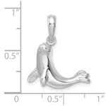 De-Ani Sterling Silver Rhodium-Plated Polished Seal Pendant - Image 4