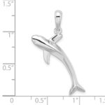 De-Ani Sterling Silver Rhodium-Plated Polished 3D Blue Shark Pendant - Image 4