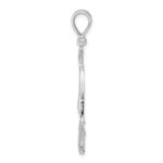 De-Ani Sterling Silver Rhodium-Plated Polished and Textured Sailboat on Water Pendant - Image 2