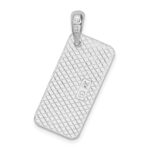 De-Ani Sterling Silver Rhodium-Plated Polished and Textured Key West License Pendant - Image 3