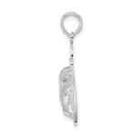 De-Ani Sterling Silver Rhodium-Plated Polished and Textured Key West Flip Flops Pendant - Image 2