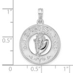 De-Ani Sterling Silver Rhodium-Plated Polished Marco Island with Shell Pendant - Image 4