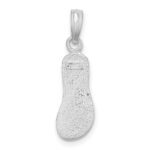 De-Ani Sterling Silver Rhodium-Plated Polished and Textured Flip Flop Pendant - Image 3