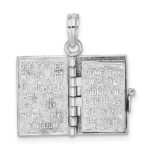 De-Ani Sterling Silver Rhodium-Plated 3D Moveable Lords Prayer Bible Pendant - Image 5