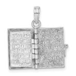 De-Ani Sterling Silver Rhodium-Plated 3D Moveable Lords Prayer Bible Pendant - Image 7