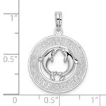 De-Ani Sterling Silver Rhodium-Plated Polished and Textured South Beach Dolphin Pendant - Image 4