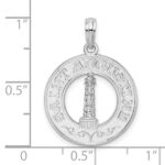 De-Ani Sterling Silver Rhodium-Plated St. Augustine with Lighthouse Circle Pendant - Image 4