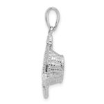 De-Ani Sterling Silver Rhodium-Plated Polished 3D Double Handle Basket Pendant - Image 2