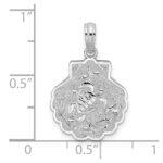 De-Ani Sterling Silver Rhodium-Plated Polished and Textured Shell / Sea Turtles Pendant - Image 4