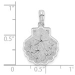 De-Ani Sterling Silver Rhodium-Plated Polished and Textured Shell with Starfish Pendant - Image 4