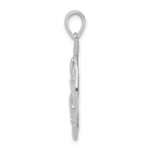 De-Ani Sterling Silver Rhodium-Plated Polished and Textured Sand Dollar Pendant - Image 2