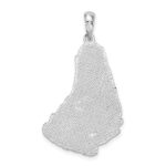 De-Ani Sterling Silver Rhodium-Plated Polished and Textured Barbados Map Pendant - Image 3