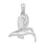 De-Ani Sterling Silver Rhodium-Plated Polished Hummingbird Pendant - Image 3
