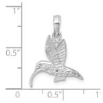 De-Ani Sterling Silver Rhodium-Plated Polished Hummingbird Pendant - Image 4