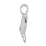 De-Ani Sterling Silver Rhodium-Plated Polished and Textured Shark Tooth Pendant - Image 2