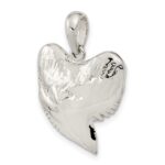 De-Ani Sterling Silver Rhodium-Plated Polished and Textured Shark Tooth Pendant - Image 4