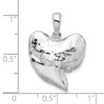 De-Ani Sterling Silver Rhodium-Plated Polished and Textured Shark Tooth Pendant - Image 5