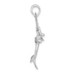 De-Ani Sterling Silver Rhodium-Plated Polished and Satin Striped Marlin Pendant - Image 2