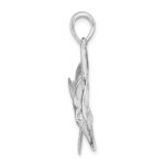 De-Ani Sterling Silver Rhodium-Plated Polished and Satin Blue Marlin Pendant - Image 2