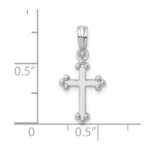De-Ani Sterling Silver Rhodium-plated Polished Small Budded Cross Pendant - Image 4