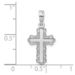 De-Ani Sterling Silver Rhodium-plated Polished Lace Trim Cross Pendant - Image 4