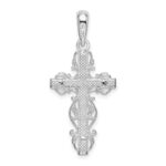 De-Ani Sterling Silver Rhodium-Plated Polished Lace Trim Crucifix Pendant - Image 4