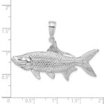 De-Ani Sterling Silver Rhodium-Plated Polished 3D Oxeye Tarpon Fish Pendant - Image 3