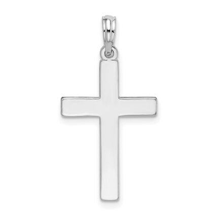 De-Ani Sterling Silver Polished Flat Latin Cross Pendant