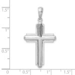 De-Ani Sterling Silver Rounded Cross with Frame Pendant - Image 3