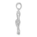 De-Ani Sterling Silver Rhodium-Plated 3D Standing Moveable Mouth Pelican Pendant - Image 2