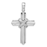 De-Ani Sterling Silver Small Rounded X-Center with Frame Cross Pendant
