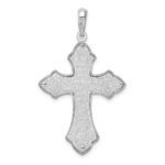 De-Ani Sterling Silver Rhodium-Plated Fleur de Lis with Poem on Reverse Cross Pendant - Image 3