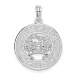 De-Ani Sterling Silver Rhodium-Plated Jamaica Round Circle with Crab Pendant