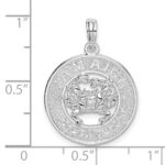 De-Ani Sterling Silver Rhodium-Plated Jamaica Round Circle with Crab Pendant - Image 3