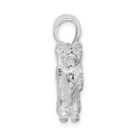 De-Ani Sterling Silver Rhodium-Plated Textured 3D Papillon Dog Pendant - Image 2