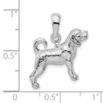 De-Ani Sterling Silver Rhodium-Plated Textured 3D Beagle Pendant - Image 3