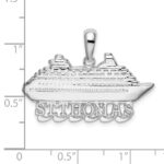 De-Ani Sterling Silver Rhodium-Plated Polished St. Thomas Cruise Ship Pendant - Image 3